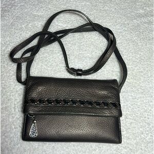 Brighton Crossbody Dark Grey pebbled leather, with cell phone compartment